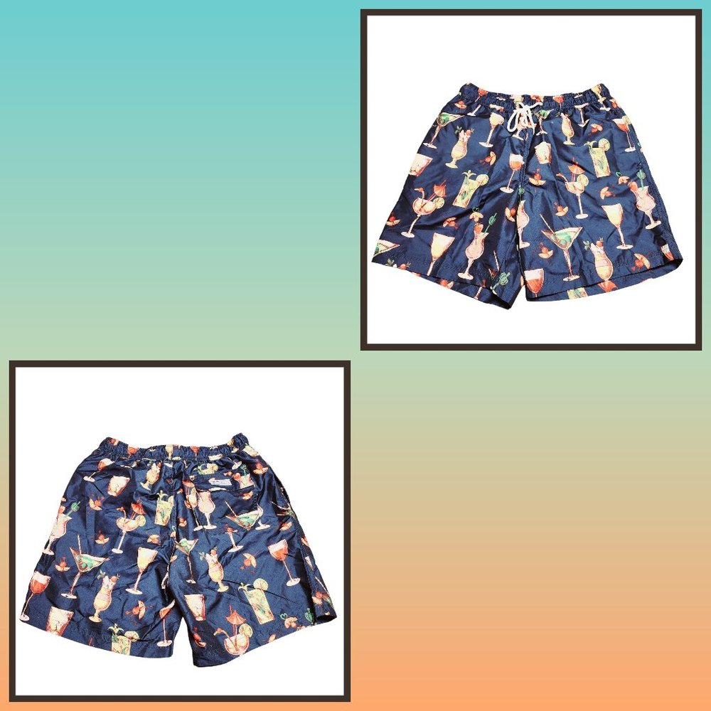 U.S. Surf Club Drinks Swimming Trunks -‎ Medium - NWOT - Martini